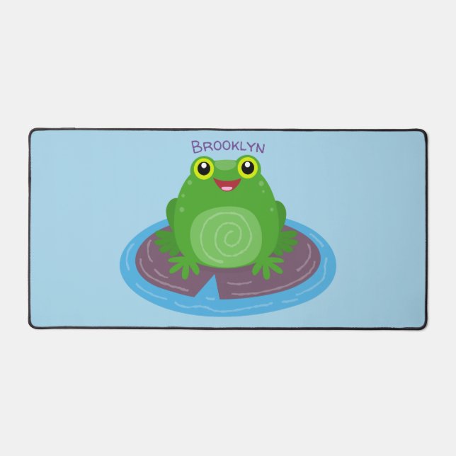 Caricature de grenouille verte mignonne (Recto)