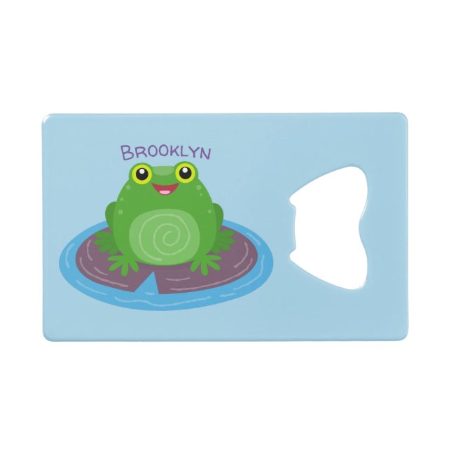 Caricature de grenouille verte mignonne (Devant (Horizontal))