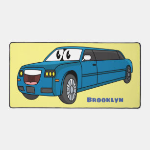 Caricature de la Limousine bleu mignonne