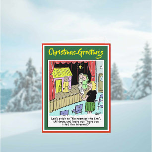 Caricature de la Nativité pour une carte de Noël d