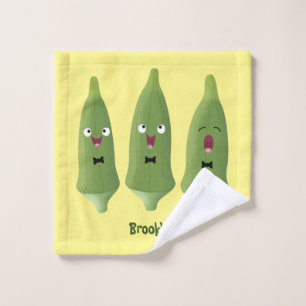 Caricature de légumes de l'okra chantante mignonne