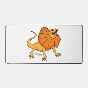 Caricature de lézard à col frisé orange