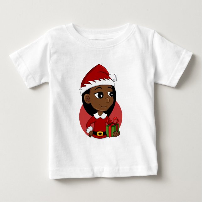 Caricature de Noël fille bébé T-shirt (Devant)
