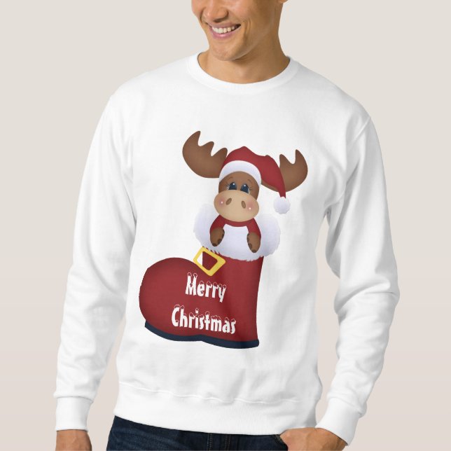 Caricature de Noël Moose Holiday sweatshirt (Devant)