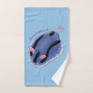 Caricature de nudibranche bleu mignon