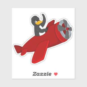 Caricature de pingouin volant Sticker en vinyle co