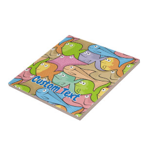 Caricature de poissons carreaux céramiques