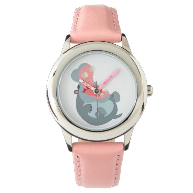 Caricature de rire mignon Montre hippo (devant)
