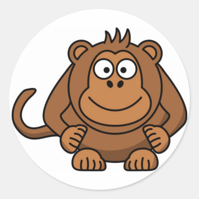Caricature de singe autocollant (Devant)