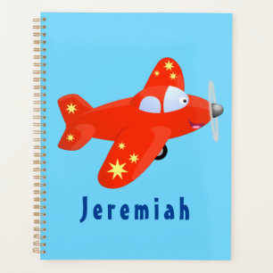 Caricature de vol d'avion rouge mignon