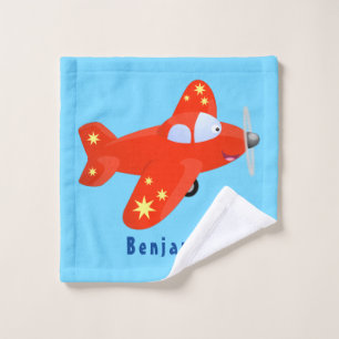 Caricature de vol d'avion rouge mignon