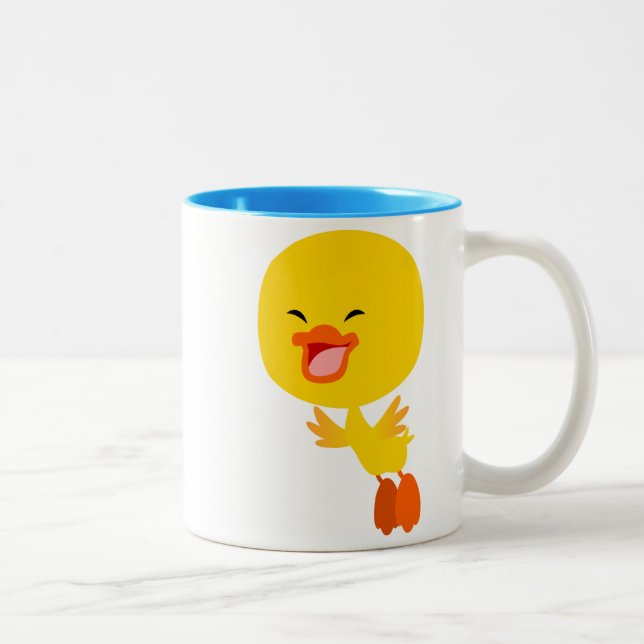 Caricature de vol mignon Canard Mug (Droit)