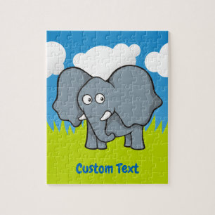 Caricature d'éléphant gris puzzle