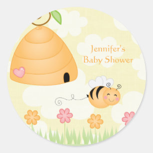Caricature douce bumble abeille autocollant baby s