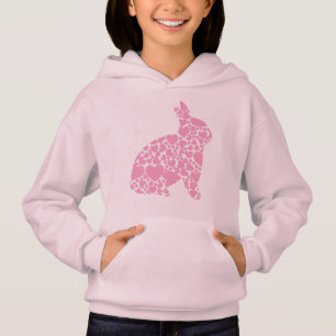 Caricature du coeur de lapin de Pâques rose pâle