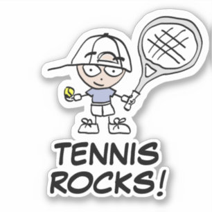 Caricature du joueur de tennis sur mesure sticker 