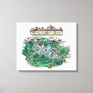 Caricature du Tour du Mont Blanc - toile 20" x 16"