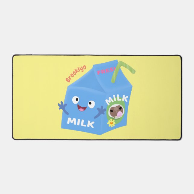 Caricature en carton de lait joyeux (Recto)