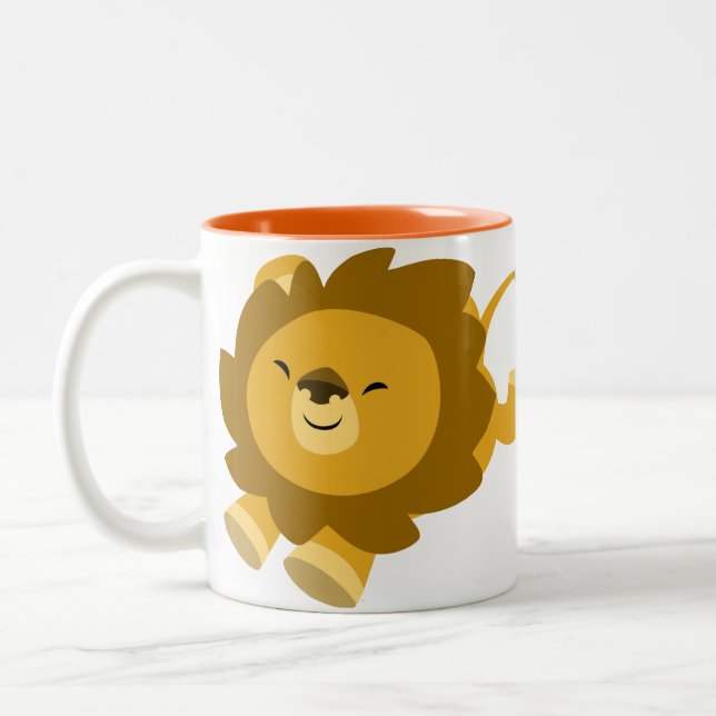 Caricature extatique mignonne Lion Mug (Gauche)