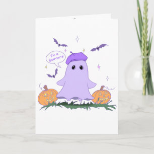 Caricature Ghost Jolie Carte de vacances Halloween