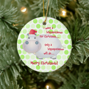 Caricature Hippopotamus ornement de Noël