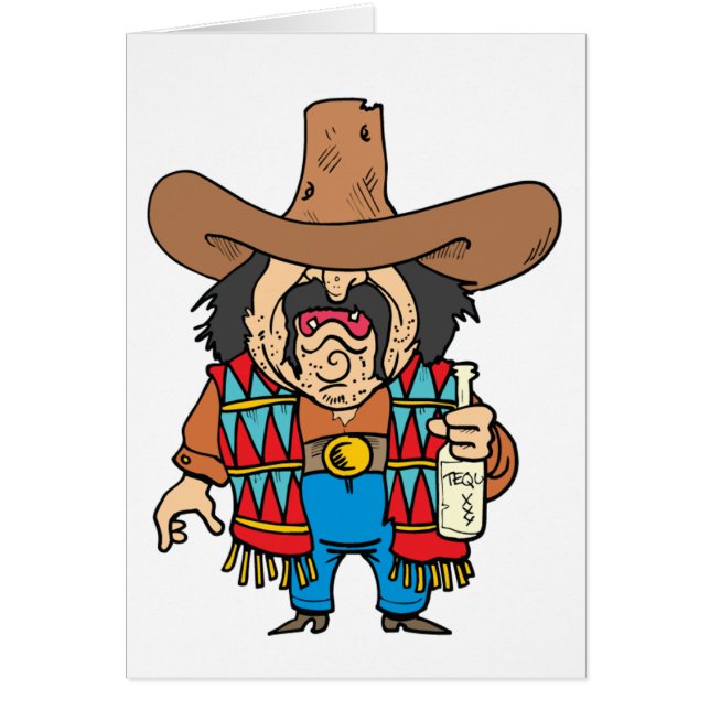 caricature homme buvant de la tequila (Devant)