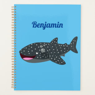 Caricature joli requin baleine joyeux