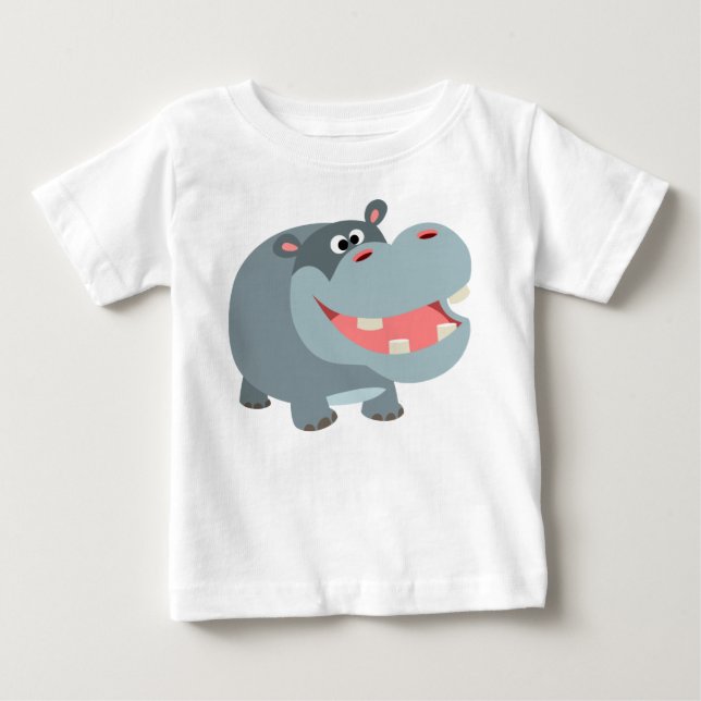 Caricature joli sourire Hippo Baby T-Shirt (Devant)