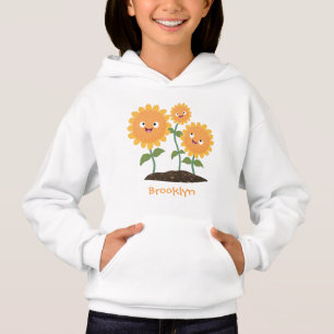 Caricature joli tournesol souriant illustration