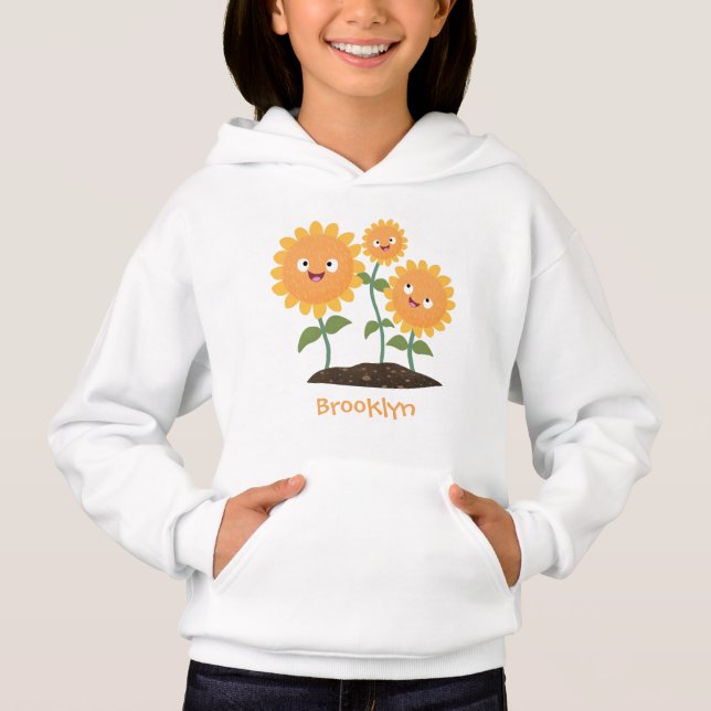 Caricature joli tournesol souriant illustration (Devant)