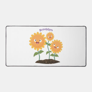 Caricature joli tournesol souriant illustration