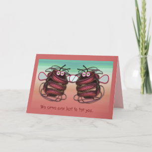 Caricature mignonne Carte d'anniversaire abeilles 