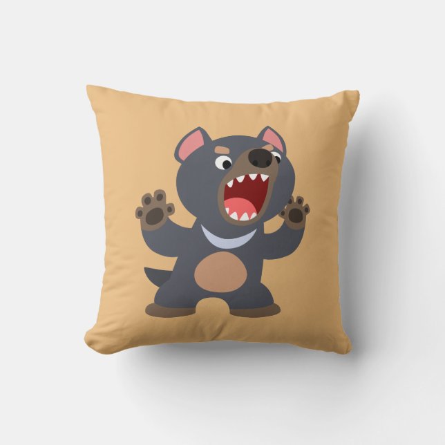 Caricature mignonne Coussin diabolique de Tasmanie (Recto)