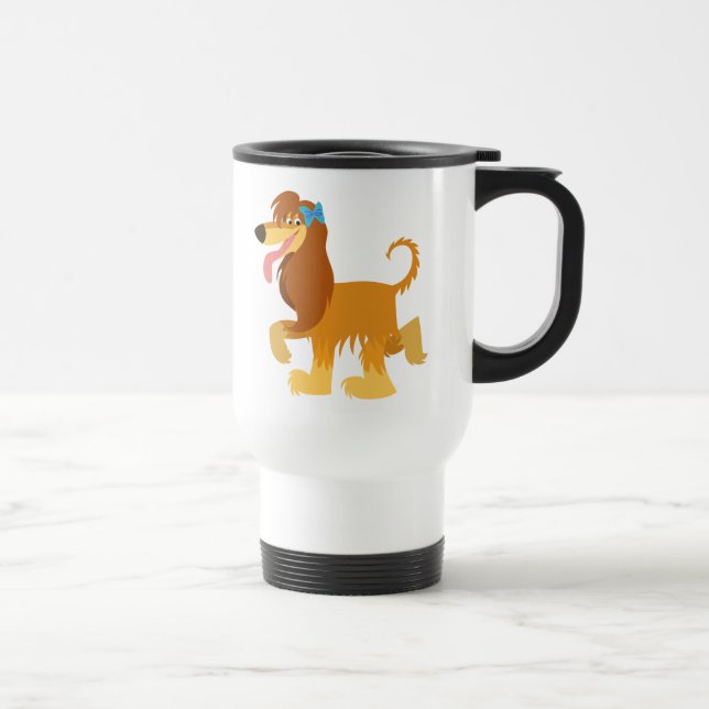 Caricature mignonne prêt Afghan Hound Commuter Mug (Droite)