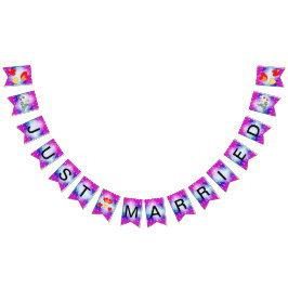 Caricature Motif Coeurs Juste Marié Bannière Bunti