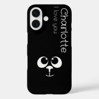 Caricature noire mignonne chats nom Coque de charb