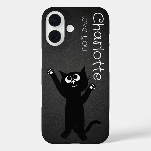 Caricature noire mignonne chats nom Coque de charb (Verso)