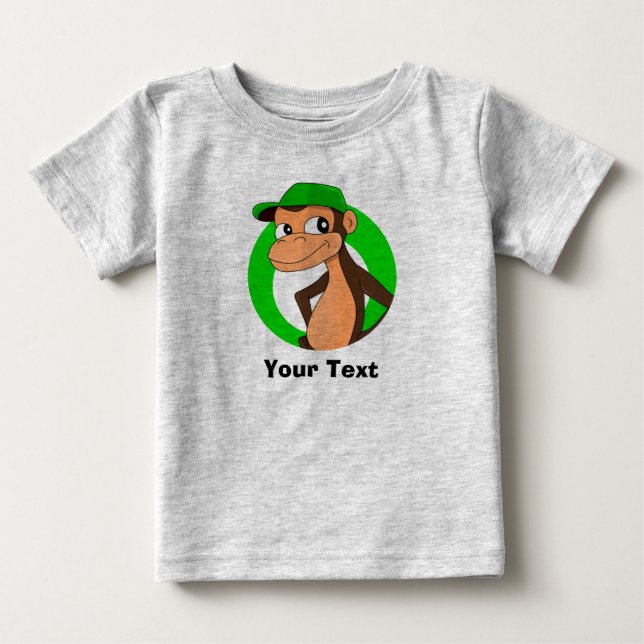 Caricature personnalisée chimpanzé bébé T-shirt (Devant)
