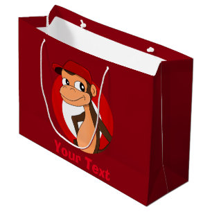 Caricature personnalisée singe grand sac cadeau