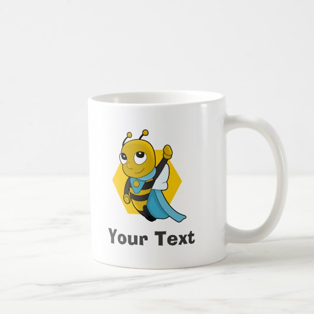 Caricature personnalisée Superhero bee bee Mug caf (Droite)