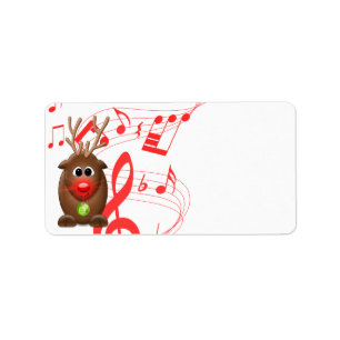 Caricature Reindeer Blank Étiquettes de adresse