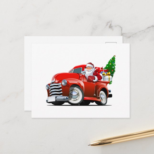 Caricature saluant carte de Noël (Devant/Arrière en situation)