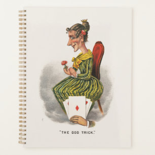 Caricature Victorienne de Femme en Robe Rayée - As
