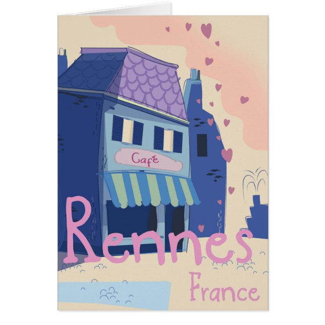 Caricature vintage Rennes France (Devant)