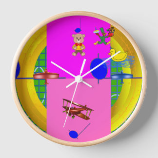 Caricatures sur horloge PinkWall, horloge 8" ronde