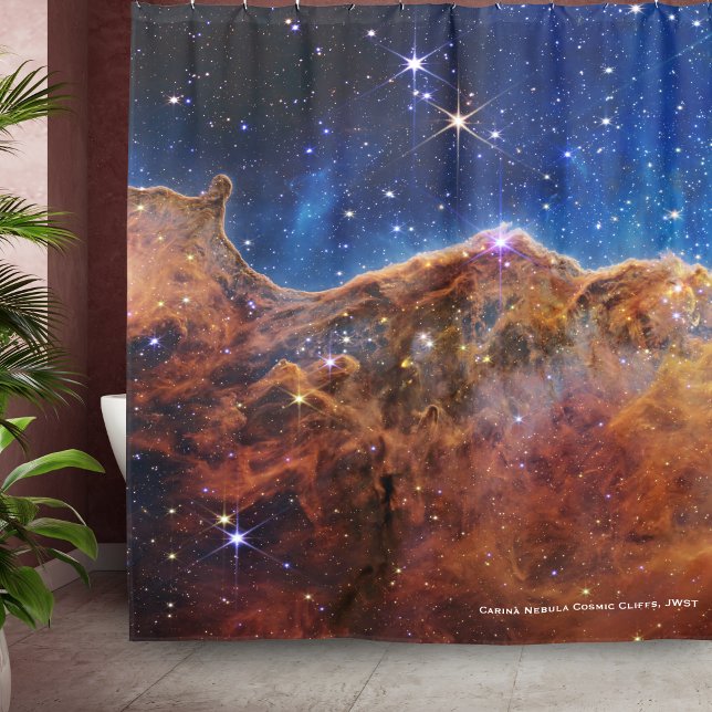 Carina Nebula Cosmic Cliffs James Webb HiRes Duschvorhang (Von Creator hochgeladen)