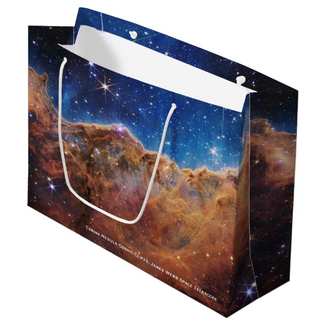 Carina Nebula Cosmic Cliffs James Webb HiRes Große Geschenktüte (Vorderseite Schrägansicht)