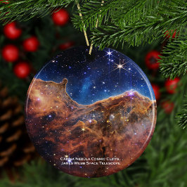 Carina Nebula Cosmic Cliffs James Webb Weihnachten Keramik Ornament