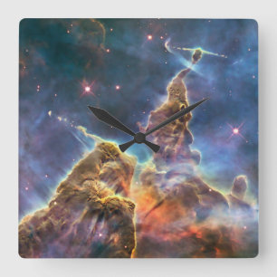 Carina Nebula vom Hubble-Weltraumteleskop Quadratische Wanduhr