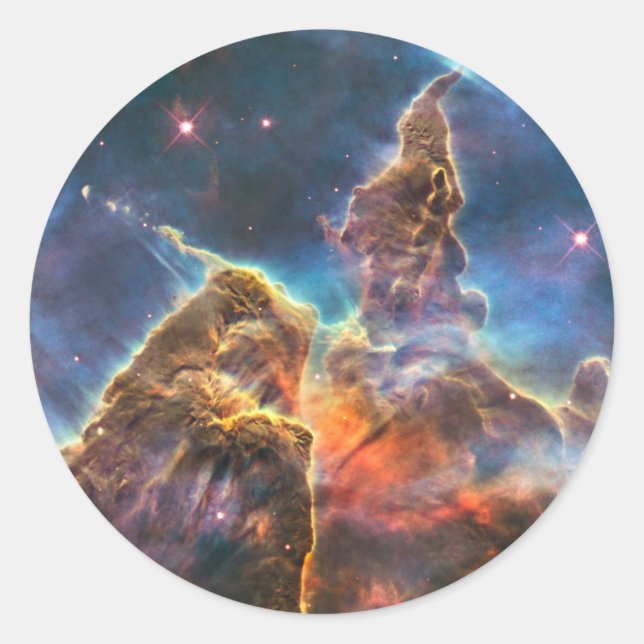 Carina Nebula vom Hubble-Weltraumteleskop Runder Aufkleber (Vorderseite)